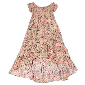 TORRID Maxi Challis Tulip Hem Off Shoulder Dress Floral Ivory Cottagecore Boho